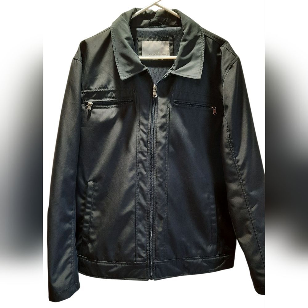 Wilsons Leather Jacket Mens XL Black Outdoor Travel Streetwear Casual